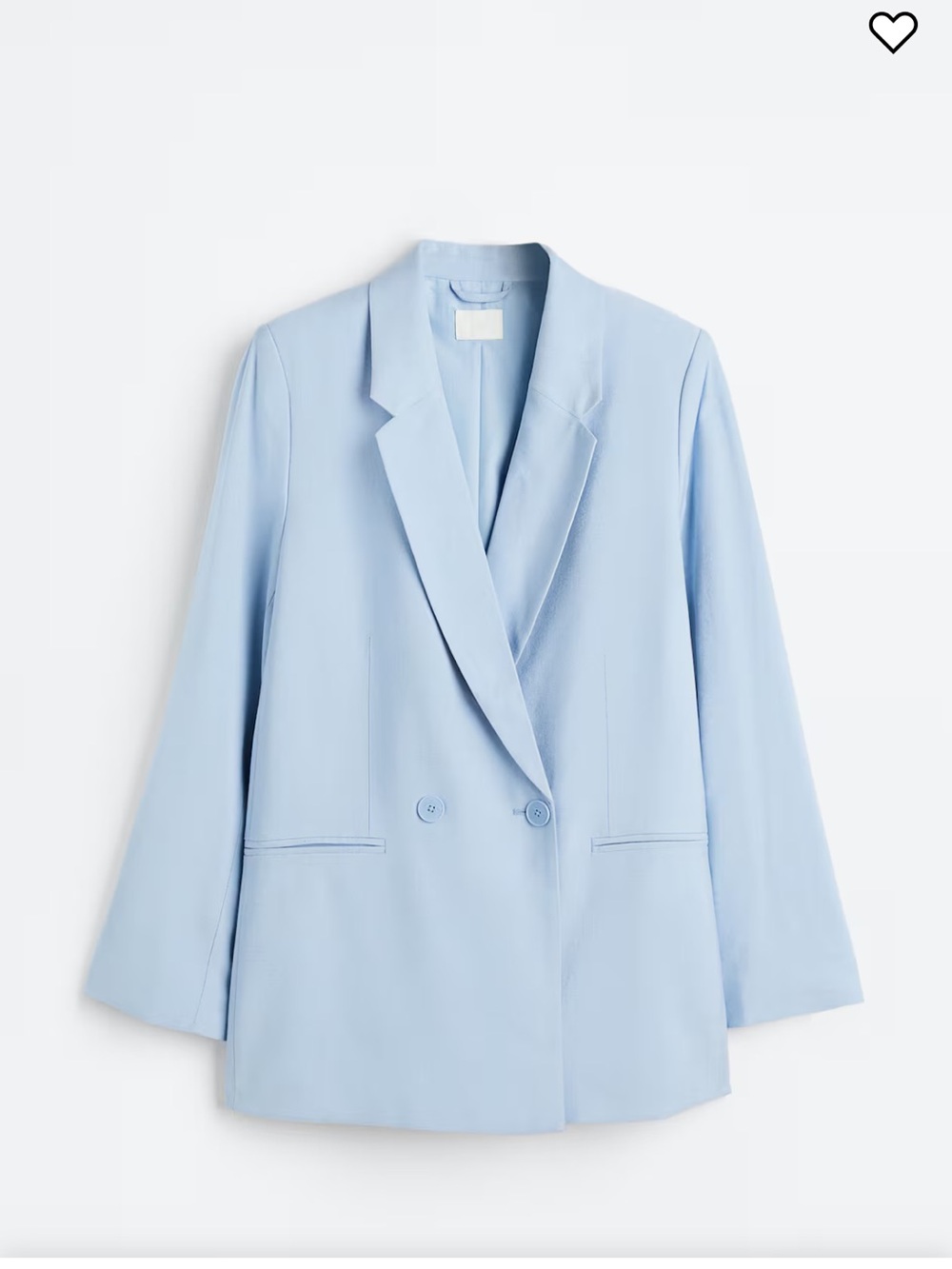 H&M Pale Blue Double-Breasted Women's Blazer